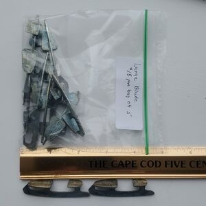 Set of 5 Vintage Metal Ice Skate Blades – Large Miniature Blades – Doll / Craft.